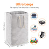 Lifewit 2 Pack Laundry Hamper Large Collapsible Laundry Baskets, Freestanding Waterproof Clothes Hamper with Easy Carry Handles in Laundry Room Bedroom Bathroom College Dorm for Adults, Grey, 2 x 75L