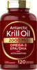 Antarctic Krill Oil 2000 mg 120 Softgels | Omega-3 EPA, DHA, with Astaxanthin Supplement Sourced from Red Krill | Maximum Strength | Laboratory Tested