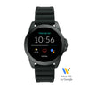 Fossil 44mm Gen 5E Stainless Steel and Silicone Touchscreen Smart Watch with Heart Rate, Color: Black (Model: FTW4047)