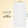 Chakir Turkish Linens 100% Cotton Premium Turkish Towels for Bathroom | 27'' x 54'' (4-Piece Bath Towels - White)