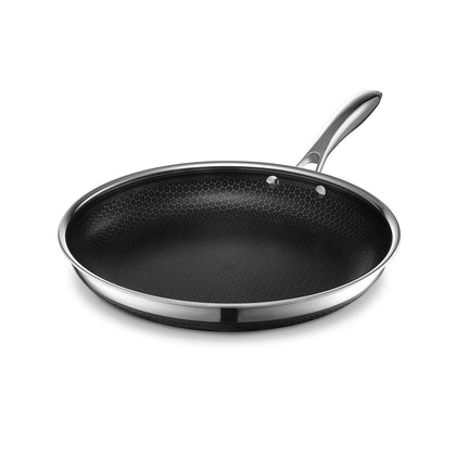 HexClad Hybrid Nonstick Frying Pan, 12-Inch, Stay-Cool Handle, Dishwasher and Oven Safe, Induction Ready, Compatible with All Cooktops