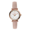 Fossil Women's Carlie Mini Quartz Stainless Steel and Leather Three-Hand Watch, Color: Rose Gold, Blush (Model: ES4699)