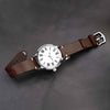 BISONSTRAP Men's Watch Bands, Hand-Stitched Leather Watch Straps, Quick Release, 20mm, Coffee Brown with Silver Buckle