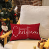 Allorry Christmas Pillow Covers Merry Christmas Throw Pillow Decorative Christmas Red Cotton Cloth Linen Cloth Pillow Cover Sofa Cover Decorative Rectangle Length 12X20 inches