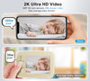 OJR 2K HD Video Baby Monitor with Camera and Audio, 2.4G & 5G WiFi Baby Monitor for Smartphone, One-Touch Calls, Night Vision, Motion Detection/Tracking, 2-Way Audio