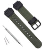 Premium Nylon Strap Compatible with Casio SGW-500 /SGW-300/SGW-400H/AE-1000W/AE-1100/AE-1200/ W-735H/W-S210/W-800H/W-216/210/200/AQ-S810W/AEQ-110/F-108/MRW-200H, 18mm Replacement Leather Watch Band