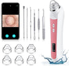 Blackhead Remover Vacuum, USB Interface Type Pore Vacuum, Black Head Extractions Tool with Camerafor, Men and Women Pore Cleaner, 3 Adjustment Modes & 6 Suction Heads(Light Pink)