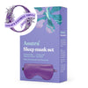 ASUTRA Silk Eye Pillow, Purple Box Set | Filled w/Lavender & Flax Seeds | Weighted | Meditation & Light Blocking Blindfold