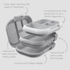 Bentgo® Kids Chill Lunch Box - Leak-Proof Bento Box with Removable Ice Pack & 4 Compartments for On-the-Go Meals - Microwave & Dishwasher Safe, Patented Design, 2-Year Warranty (Gray)