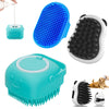 Comotech 3PCS Dog Bath Brush | Dog Shampoo brush | Dog Scrubber for Bath | Dog/Grooming/Washing Brush Scrubber with Adjustable Ring Handle for Short & Long Haired Dogs/Cats (Blue Blue White)