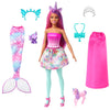 Barbie Dreamtopia Doll with Clothes & Accessories, Fairytale Dress-Up Set with Mermaid Tail, Baby Unicorn, Dragon Pet & More