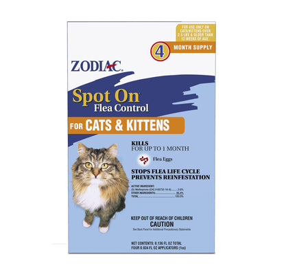 Zodiac Spot On Flea Control for Cats & Kittens 4 Pack