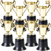 Gold Award Trophy Cups - Pack of 12 Bulk - 5 Inch Plastic Gold Trophies for Party Favors, Props, Rewards, Winning Prizes, Competitions for Kids and Adults by Bedwina