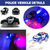 142 Pieces Police Patrol Chase Create a Road Super Snap Speedway - Magic Journey Flexible Track Set with LED Light Up Toy Cars