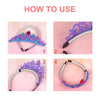 Necklace Bracelets Ear Clips Set Pendant with Mermaid Crown 6PCS Purple Plastic Party Dress Up Pretend Play Set