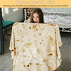 SeaRoomy Burritos Tortilla Blanket, Tortilla Wrap Blanket, Novelty Funny Tortilla Round Blanket Giant Tortilla Round Soft Blanket(Light Yellow, 47 inches)