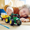 LEGO Technic John Deere 9620R 4WD Tractor Toy 42136 Building Toy - Collectible Model with Trailer, Featuring Realistic Details, Construction Farm Toy for Kids Ages 8+