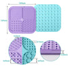 LUKITO Licking Mat for Dogs & Cats 2 Pack with Suction Cups, Dog Peanut Butter Lick Pads for Boredom Reducer, Perfect for Bathing Grooming (Blue&Purple+1 Spatula)