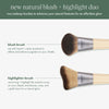 EcoTools New Natural Blush & Highlight Duo, Face Makeup Brushes For Liquid & Cream Foundation, Contour, Blush & Highlight, Dense, Synthetic Bristles For Makeup Blending, Vegan & Cruelty-Free, 2 Count