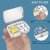 Pill Box 2 Compartment Medicine Pill Case,Portable Pill Box for Pocket or Purse Pill Box Decorative Metal Medicine Vitamin Organizer Unique Gift(Van Gogh Almond Blossom)