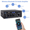 Stereo Audio Amplifier Receiver, 300Wx2 Home Dual Channel Bluetooth 5.0 Sound Speaker AMP, Home Amplifiers FM Radio, USB, SD Card, with Remote Control Home Theater Audio Stereo System Components