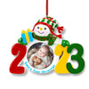 HERZOME Babys First Christmas Picture Frame Keepsake Ornament 2023 Christmas Photo Ornament for Newborn Cute Baby Christmas Tree Ornament