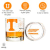 Greenline Goods - University Of Tennessee Whiskey Glass Set (2 Low Ball Glasses) - Contains Full Tennessee Volunteers Logo & Campus Map - Volunteers Gift College Grads & Alumni - College Glassware