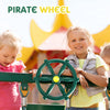 3 Pcs Playground Accessories for Kids Outdoor Swing Set Accessories Playground Equipment Pirate Plastic Ship Wheel Toy Telescope Telephone Backyard Outdoor Playhouse Climbing Equipment(Yellow, Green)