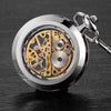 VIGOROSO Mens Classic Steampunk Pocket Watch Gold Skeleton Hand Wind Mechanical Watches in Box