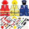 3 Sets Kids Dress Up Clothes Role Play Costumes Bulk for Kids Age 3-7, Fireman, Police and Construction Worker Vest for Toddler Boys Girls Pretend Role Accessories