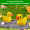 200 Pieces Mini Resin Ducks Yellow Tiny Duckies for School Project Accessories Miniature Characters Fairy Garden Landscape Aquarium Dollhouse Potted Plants Decorations