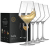 JoyJolt Layla White Wine Glasses, Set of 4 Italian Glasses, 13.5 oz Clear - Made in Europe