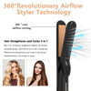 Hywestger Flat Iron Hair Straightener and Curler 2 in1 | 360° Airflow Styler Curling Iron with 80 Ionic Cooling Air Vents, 5 Adjustable Temperature Settings, 15s Fast Heating & Dual Voltage 120v