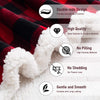 BEAUTEX Sherpa Fleece Throw Blanket, Super Soft Warm Buffalo Plaid Plush Blankets and Throws, Lightweight Cozy Fuzzy Blanket for Couch Sofa Bed (Red, 50