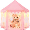 EVOIONOS Princess Tent for Girls, Castle Tent for Girls, Princess Castle Play Tent with Star Lights, Kids Tent Indoor Playhouse, Pink Girls Tent, 55 x 53 inches