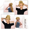 Claw Clip Messy Bun Hair Piece Real Human Hair Buns Wavy Curly Chignon Hair Bun Extensions Tousled Updo Hair Buns Claw Clip Ponytail Hairpieces with Clip for Women?Brown with Blonde Highlights 3?