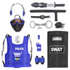 Ultimate All-in-One Kids Police Role Play Toy Kit - 15-Piece Policeman Pretend Play Set for Kids - SWAT Accessories for Dress Up Costumes - Badge, Shield, Vest, Handcuffs Included