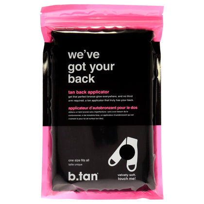 b.tan Back Self Tan Applicator | We've Got Your Back - Self Tanning Back Applicator with Handles, Streak-Free, Even Application, Velvety Soft, Reusable & Washable Sunless Tan