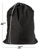 Handy Laundry Nylon Laundry Bag, Locking Drawstring Closure and Machine Washable, These Large Bags will Fit a Laundry Basket or Hamper and Strong Enough to Carry up to Two Loads of Clothes, (Black)