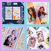 6 Kpop Photocard Holder Keychain Toploaders,50 Holographic Card Sleeves for Trading Cards ,22 Ribbon Heart Bubble Deco Korean Stickers for Binder Album Scrapbooking Top Loader