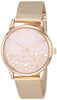 Nine West Women's Floral Dial Mesh Bracelet Watch