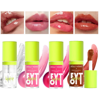 Lip Oil Glow Tinted Gloss Oils 4 Pcs Korean Hydrating Plumping Set Fat Appleberry Stain Drip Lipoil Tint Apple Berry Lipgloss Essence Pink Glosses Beauty Color Reviver Cherry Long Lasting