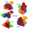 WorWoder Kids Magnetic Building Blocks Magic Magnetic 3D Puzzle Cubes, Set of 7 Multi Shapes Magnetic Blocks with 54 Guide Cards, Intelligence Developing and Stress Relief Fidget Toys for Kids (Blue)