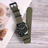 ANNEFIT Nylon Watch Band 16mm, One-Piece Waterproof Military Watch Straps with Heavy Black Buckle (Army Green)