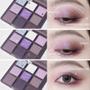 SUAKE Waterproof 9 Colors Shimmer Matte Eyeshadow Palette.Longwearing Highly Pigmented Glitter Powder Palet.Matt Dark Purple Eye shadow Palet Eye Makeup.paleta de sombras moradas