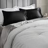 CozyLux Silk Satin Pillowcase for Hair and Skin Queen Set of 2 Soft Pillow Cases Silky Microfiber Bed Pillow Covers Wrinkle Resistant with Envelope Closure(Black, 20 x 30 Inches)