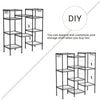 SONGMICS Bathroom Shelf, Storage Rack for Small Space, Total Load Capacity 220 lb, 11.8 x 11.8 x 48.6 Inches, with 5 PP Sheets, Removable Hooks, Extendable Design, Black and Translucent ULGR23BK