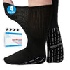 Bulinlulu Extra Width Diabetic Socks Women Men-4 Pairs Super Wide Edema Sock for Swollen Feet,Non Slip Cast Bariatric Socks, Hospital Socks with Grips,Extra Width Neuropathy Lymphedema Socks- 4 Black