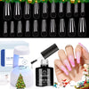 Beetles Gel Nail Kit Easy Nail Extension Set with 500Pcs Soft Gel Nail Tips Coffin Shape 5 In 1 Nail Glue Base Gel and Innovative Led Lamp Easy Diy Nails Art Home Gelly Tips Acrylic Nail Kit