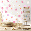 BBTO Daisy Wall Decal Flower Vinyl Wall Decals Daisy Decals Floral Decals Peel and Stick Daisy Stickers for Kids Nursery Wall Art Bedroom Living Room (Elegant Color,Simple Style)